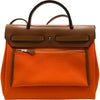 エルメス HERMES エールバッグジップPM B刻印 オレンジ/ゴールド シルバー金具 トワル/ハンター レディース ショルダーバッグ