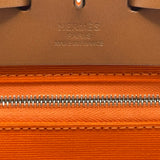 エルメス HERMES エールバッグジップPM B刻印 オレンジ/ゴールド シルバー金具 トワル/ハンター レディース ショルダーバッグ