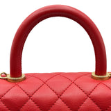 シャネル CHANEL ココハンドル XS A92990 27番台 レッド ゴールド金具 キャビアスキン レディース ショルダーバッグ
