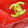 シャネル CHANEL ココハンドル XS A92990 27番台 レッド ゴールド金具 キャビアスキン レディース ショルダーバッグ