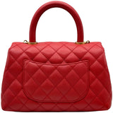 シャネル CHANEL ココハンドル XS A92990 27番台 レッド ゴールド金具 キャビアスキン レディース ショルダーバッグ