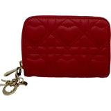 クリスチャン・ディオール Christian Dior ディオール アムール レディディオール コインケース S0985ONHG レッド ゴールド金具 ラムスキン レディース コインケース