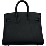 エルメス HERMES バーキン25 G刻印（2026年製） ブラック シルバー金具 トゴ ユニセックス ハンドバッグ