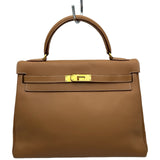 エルメス HERMES ケリー32 内縫い □C刻印 ナチュラル　ゴールド金具 クシュベル レディース ショルダーバッグ