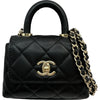 シャネル CHANEL ココハンドル マイクロ AP4245 ブラック ゴールド金具 キャビアスキン メンズ ショルダーバッグ