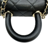 シャネル CHANEL ココハンドル マイクロ AP4245 ブラック ゴールド金具 キャビアスキン メンズ ショルダーバッグ