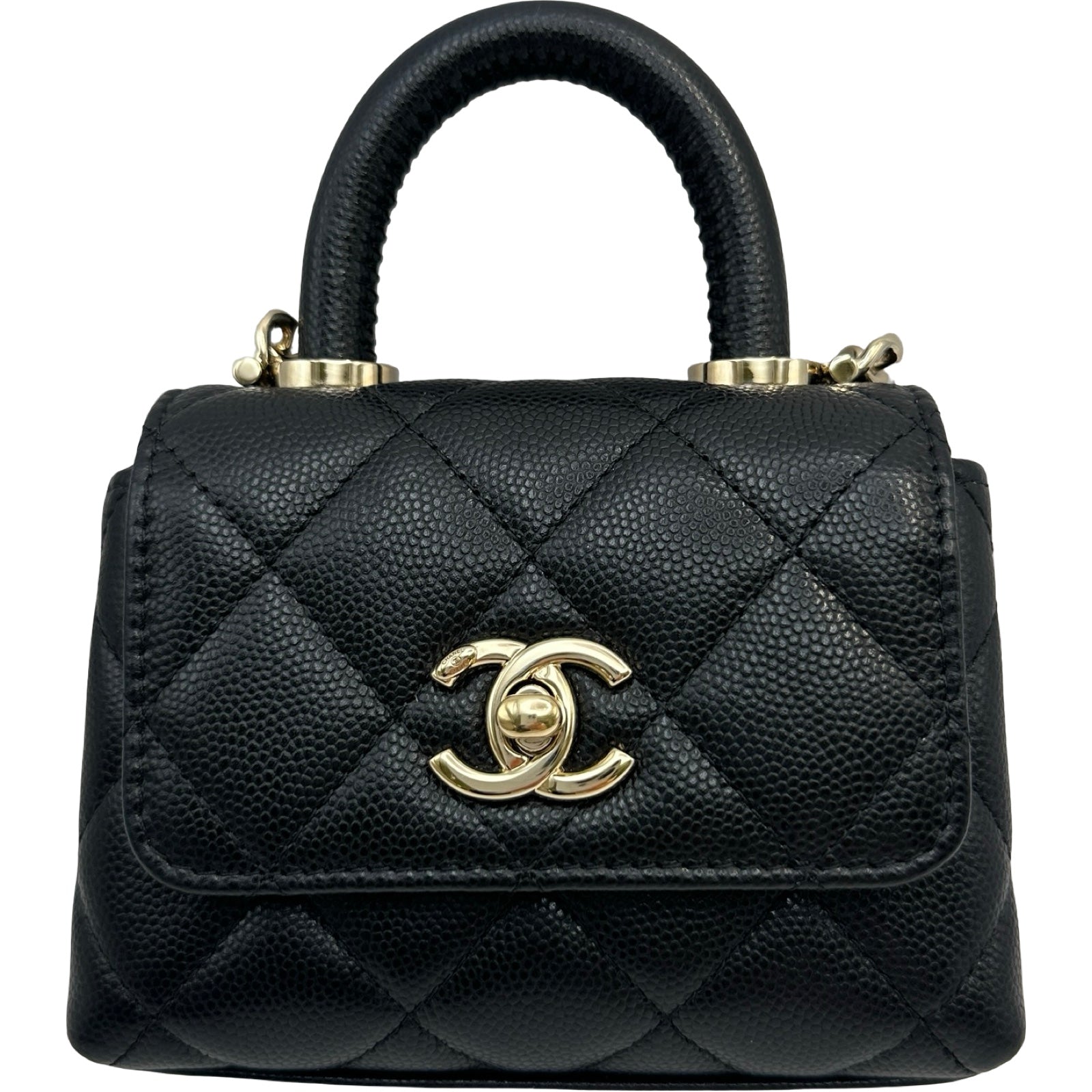 シャネル CHANEL ココハンドル マイクロ AP4245 ブラック ゴールド金具