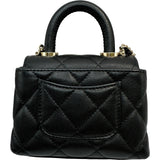 シャネル CHANEL ココハンドル マイクロ AP4245 ブラック ゴールド金具 キャビアスキン メンズ ショルダーバッグ