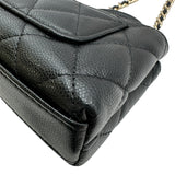 シャネル CHANEL ココハンドル マイクロ AP4245 ブラック ゴールド金具 キャビアスキン メンズ ショルダーバッグ