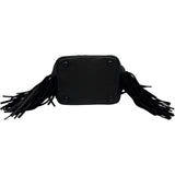 サンローラン SAINT LAURENT フリンジ付チェーンショルダー 434594 ブラック ゴールド金具 レザー/スエード レディース ショルダーバッグ