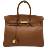 エルメス HERMES バーキン35 □D刻印 ゴールド ゴールド金具 クシュベル レディース ハンドバッグ