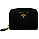 プラダ PRADA ロゴラウンドファスナーコインケース 1MM268 ブラック ゴールド金具 サフィアーノ レディース コインケース