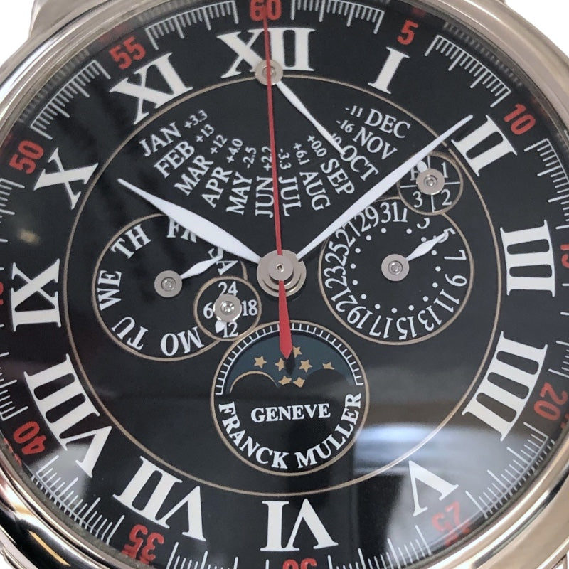 フランク・ミュラー FRANCK MULLER パーペチュアルカレンダー レトログラード クロノグラフ 7008 CC QP E I ブラック K18ホワイトゴールド K18WG メンズ 腕時計