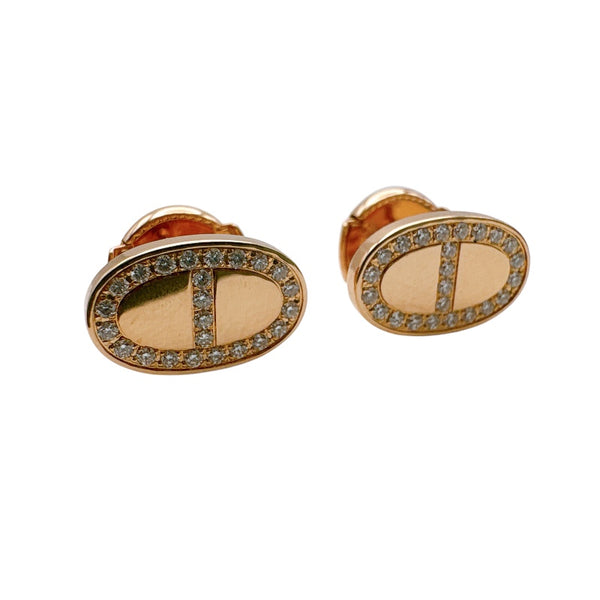エルメス HERMES シェーヌダンクル コントゥール ダイヤピアス 750PG ジュエリー