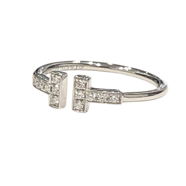 ティファニー TIFFANY＆CO Tワイヤーダイヤリング K18ホワイトゴールド 750WG/ダイヤモンド ジュエリー