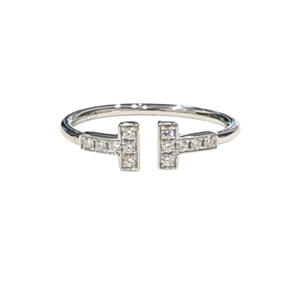 ティファニー TIFFANY＆CO Tワイヤーダイヤリング K18ホワイトゴールド 750WG/ダイヤモンド ジュエリー