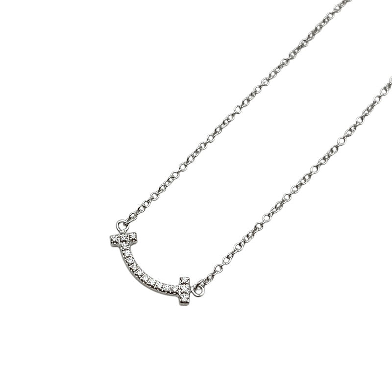 ティファニー TIFFANY＆CO Tスマイル ダイヤネックレス　ミニ K18ホワイトゴールド ジュエリー