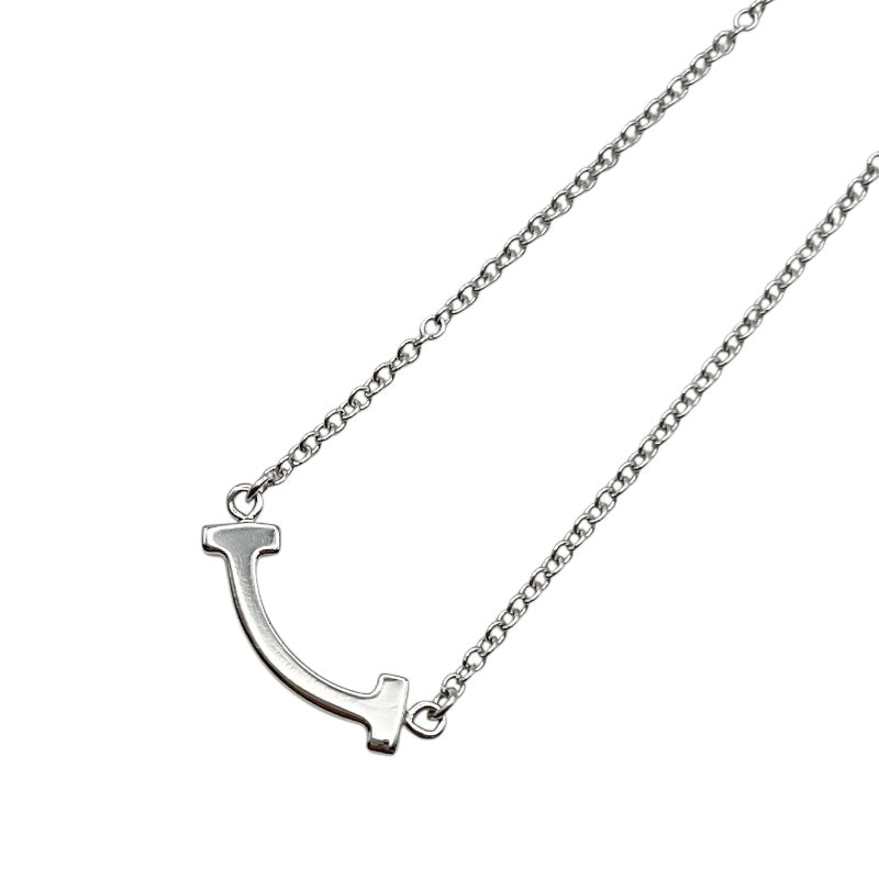 ティファニー TIFFANY＆CO Tスマイル ダイヤネックレス　ミニ K18ホワイトゴールド ジュエリー