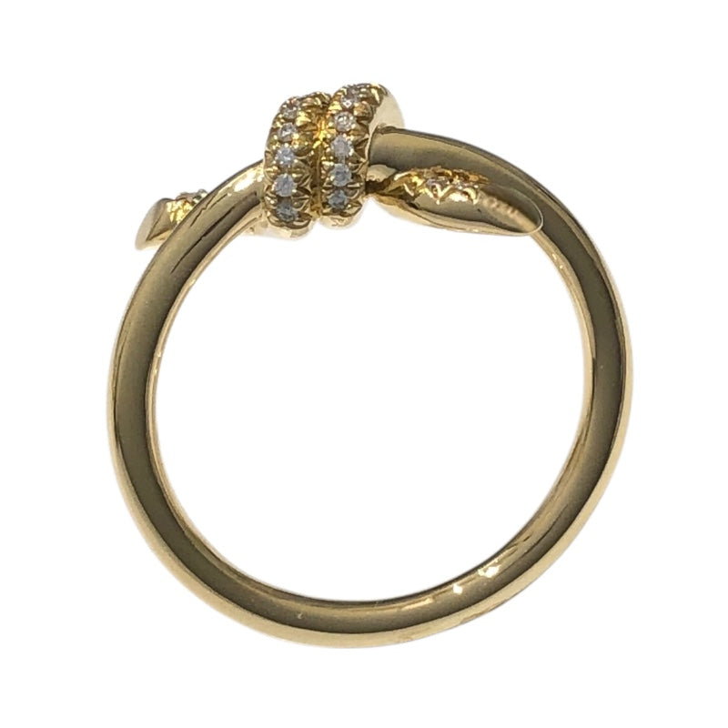 ティファニー TIFFANY＆CO ノットダイヤリング　750YG Au750 　ダイヤモンド ジュエリー