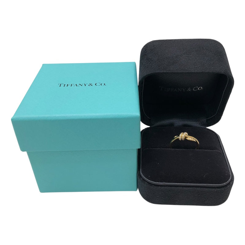 ティファニー TIFFANY＆CO ノットダイヤリング　750YG Au750 　ダイヤモンド ジュエリー