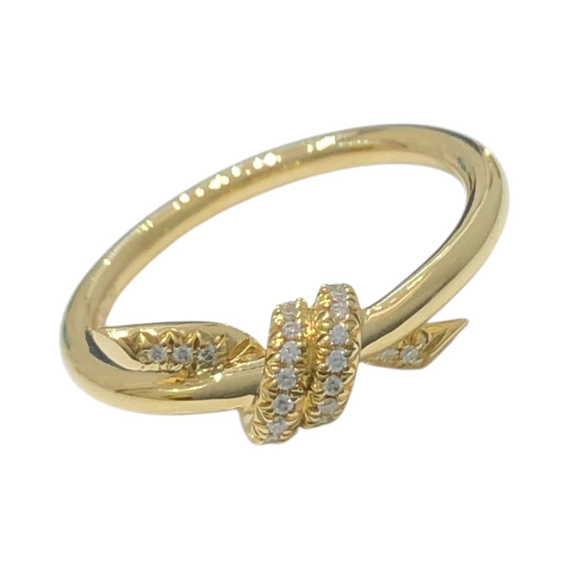 ティファニー TIFFANY＆CO ノットダイヤリング　750YG Au750 　ダイヤモンド ジュエリー