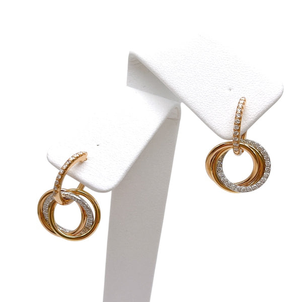 カルティエ Cartier トリニティセミパヴェダイヤピアス K18ピンクゴールド K18スリーカラー/ダイヤ ジュエリー