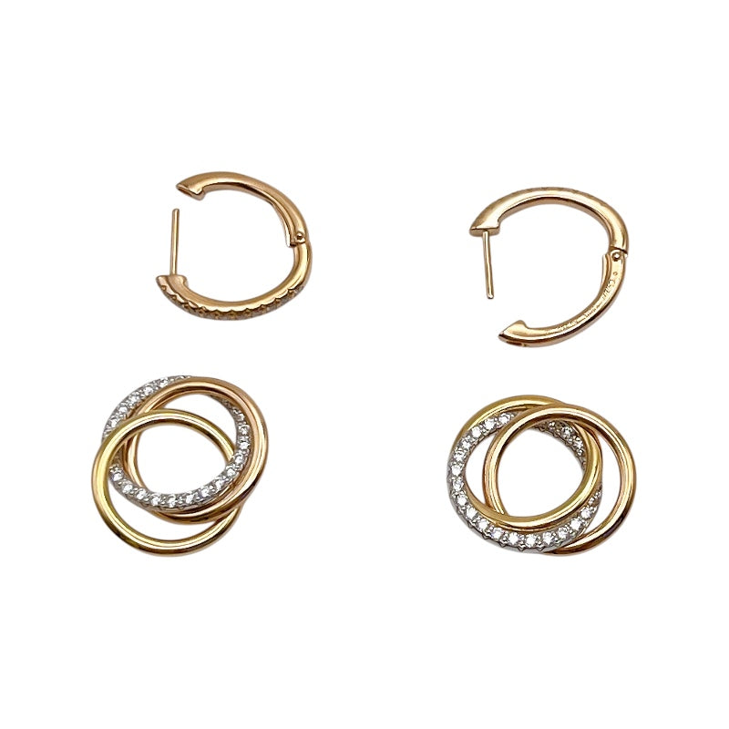 カルティエ Cartier トリニティセミパヴェダイヤピアス K18ピンクゴールド K18スリーカラー/ダイヤ ジュエリー