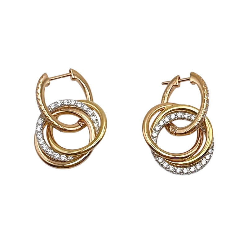 カルティエ Cartier トリニティセミパヴェダイヤピアス K18ピンクゴールド K18スリーカラー/ダイヤ ジュエリー