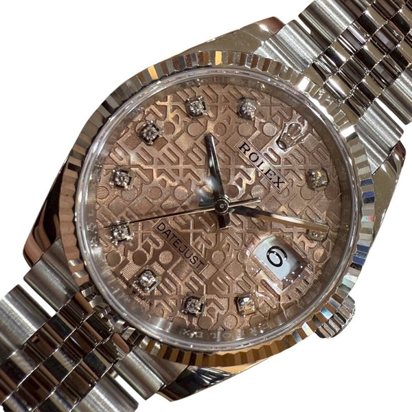 ロレックス ROLEX デイトジャスト36 ホリコン文字盤 126234G ピンク K18ホワイトゴールド×ステンレススチール メンズ 腕時計