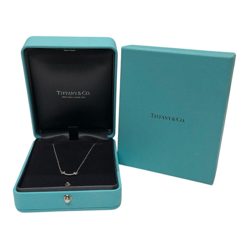 ティファニー TIFFANY＆CO Tスマイルダイヤネックレスミニ K18ホワイトゴールド 750WG　 ジュエリー