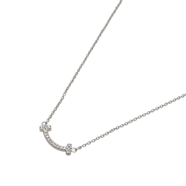 ティファニー TIFFANY＆CO Tスマイルダイヤネックレスミニ K18ホワイトゴールド 750WG　 ジュエリー