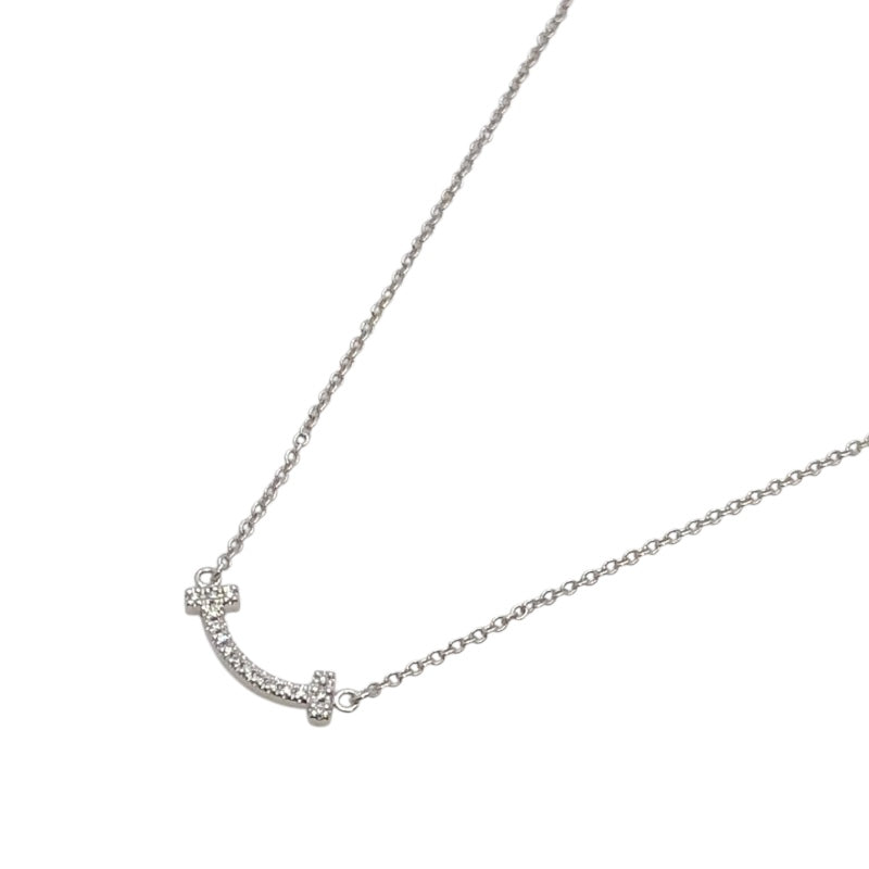 ティファニー TIFFANY＆CO Tスマイルダイヤネックレスミニ K18ホワイトゴールド 750WG　 ジュエリー