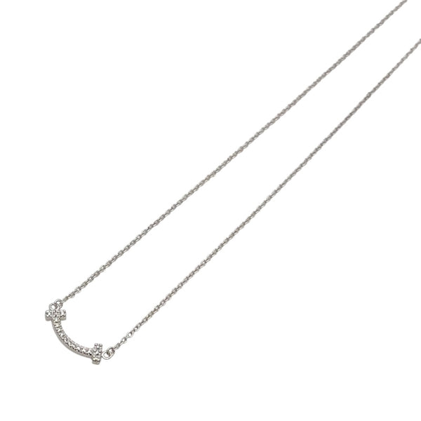 ティファニー TIFFANY＆CO Tスマイルダイヤネックレスミニ K18ホワイトゴールド 750WG　 ジュエリー