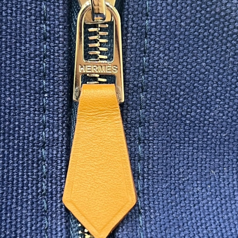 エルメス HERMES ブリッドアブラックPM ネイビー・グリーン トワル レディース ポーチ