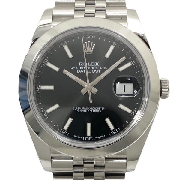 ロレックス ROLEX デイトジャスト41 ランダムシリアル 126300 ブラック ジュビリーブレス SS メンズ 腕時計
