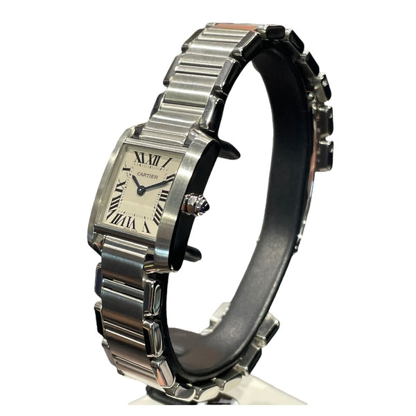 カルティエ Cartier タンクフランセーズSM W51008Q3 アイボリー SS クオーツ レディース 腕時計