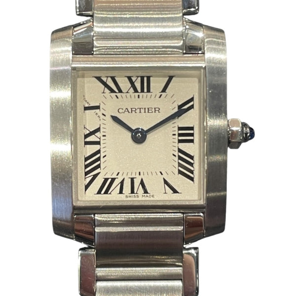 カルティエ Cartier タンクフランセーズSM W51008Q3 アイボリー SS クオーツ レディース 腕時計