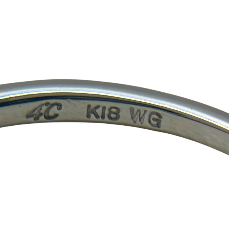 4°C リボンモチーフダイヤリング K18WG/ダイヤモンド ジュエリー
