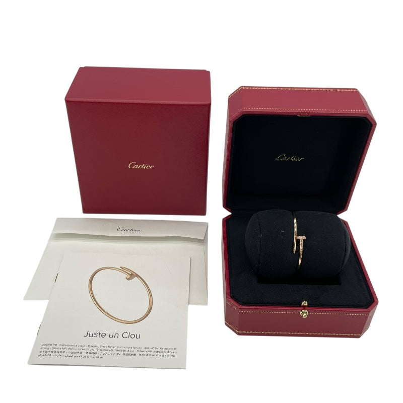 カルティエ Cartier ジュストアンクルSM ダイヤブレス ピンクゴールド Au750 ダイヤモンド ジュエリー