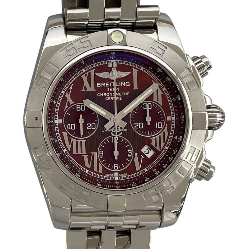 ブライトリング BREITLING クロノマット44 AB0110 ブラウン SS 自動巻き メンズ 腕時計