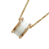 ブルガリ BVLGARI ビーゼロワンネックレス ピンクゴールド Au750/ホワイトセラミック ジュエリー