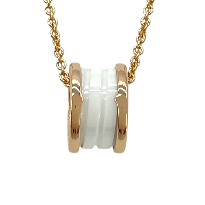 ブルガリ BVLGARI ビーゼロワンネックレス ピンクゴールド Au750/ホワイトセラミック ジュエリー