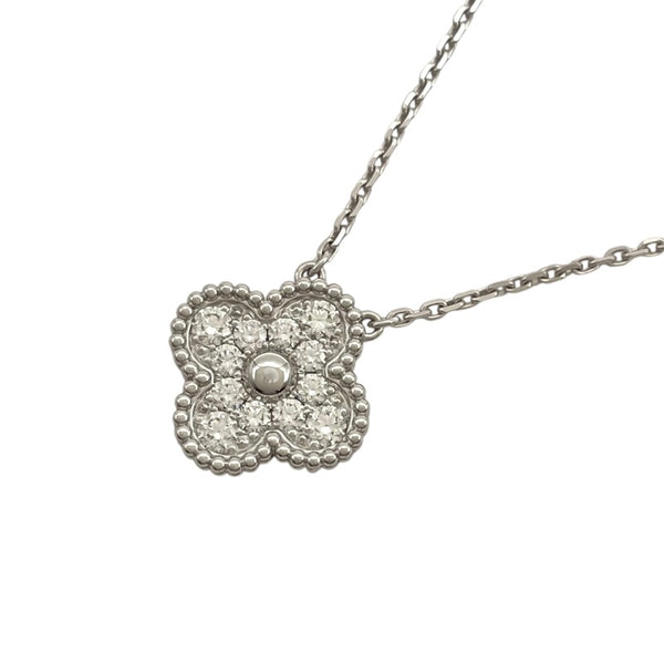 ヴァンクリーフ＆アーペル Van Cleef & Arpels ヴィンテージ アルハンブラ ネックレス 12Pダイヤ ホワイトゴールド Au750 ダイヤモンド ジュエリー