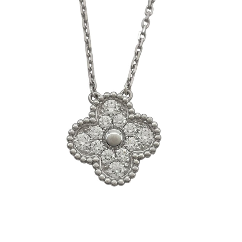 ヴァンクリーフ＆アーペル Van Cleef & Arpels ヴィンテージ アルハンブラ ネックレス 12Pダイヤ ホワイトゴールド Au750 ダイヤモンド ジュエリー