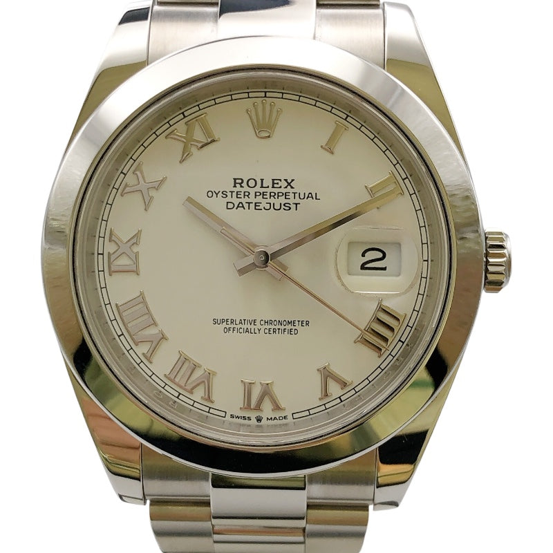 ロレックス ROLEX デイトジャスト41　 126300 ホワイト SS メンズ 腕時計