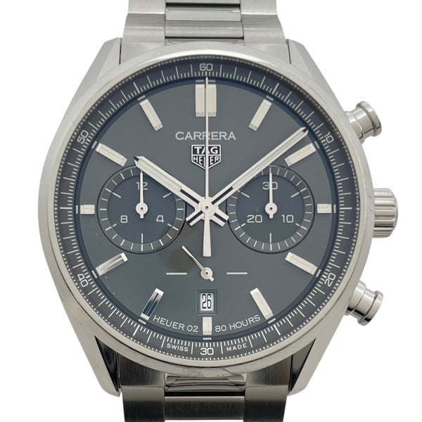 タグ・ホイヤー TAG HEUER カレラ キャリバーホイヤー02 クロノグラフ CBN2012.FC6483 グレー SS メンズ 腕時計