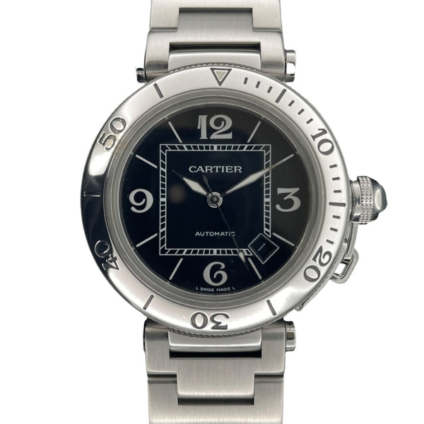 カルティエ Cartier パシャ シータイマー W31077M7 ブラック SS メンズ 腕時計