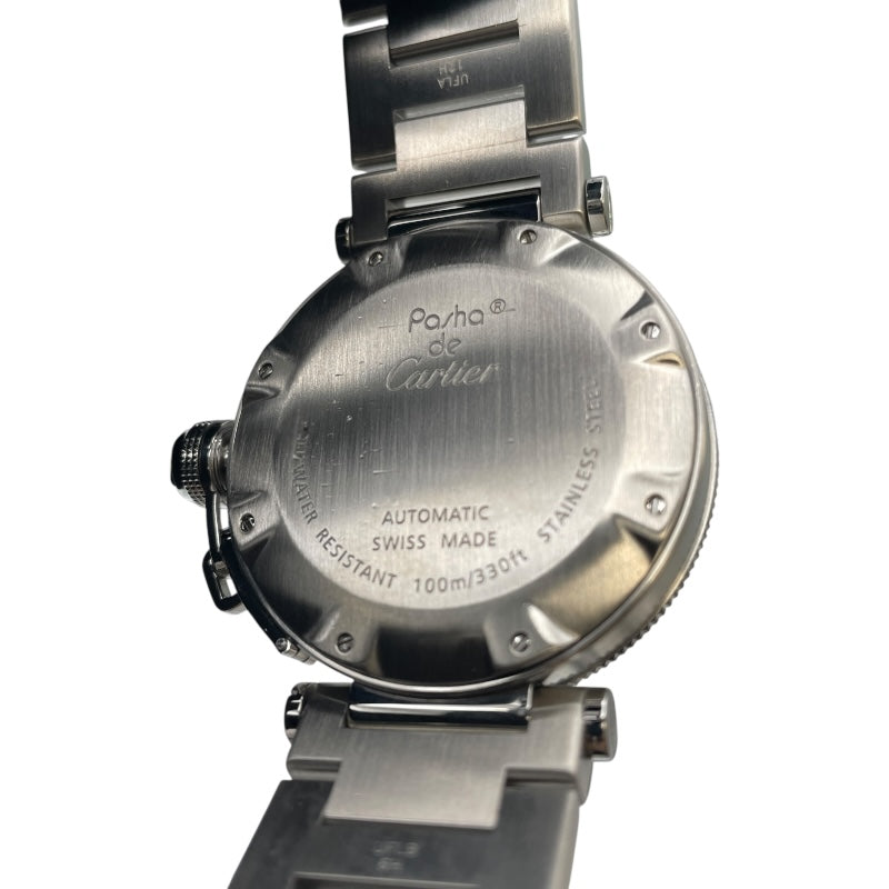 カルティエ Cartier パシャ シータイマー W31077M7 ブラック SS メンズ 腕時計
