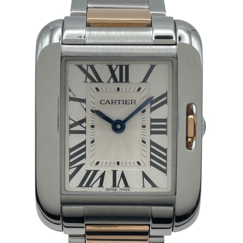 カルティエ Cartier タック アングレーズ SM W5310019 シルバー PG/SS クオーツ レディース 腕時計