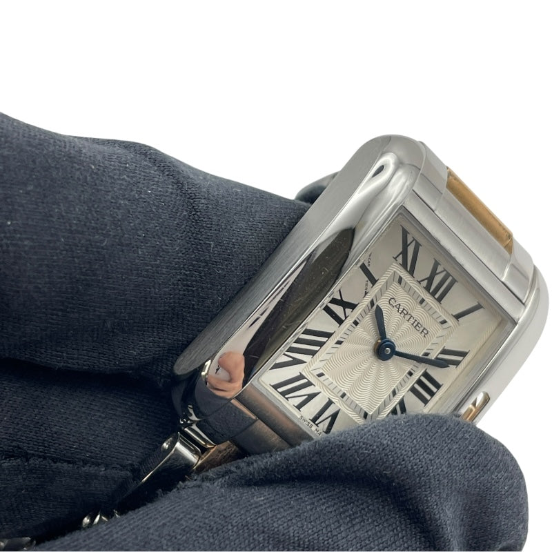 カルティエ Cartier タック アングレーズ SM W5310019 シルバー PG/SS クオーツ レディース 腕時計